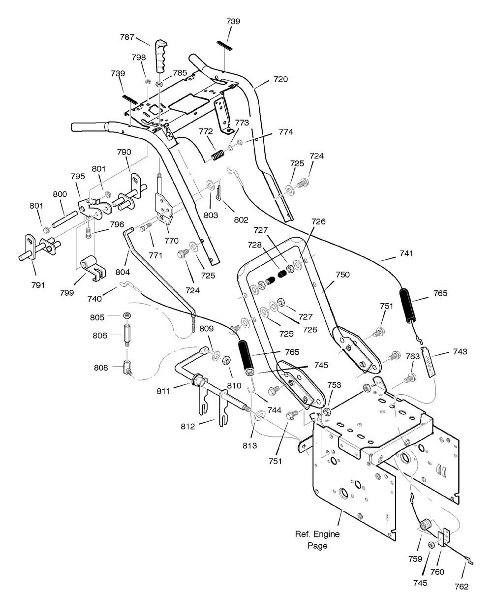 Handle Assembly Diagram and Parts List for 629101X85A 2005 Briggs and Stratton Snow Blower